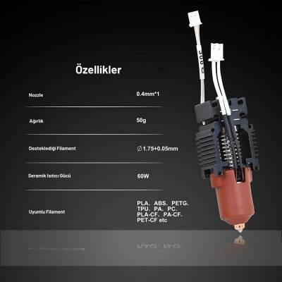 Ender-3 V3 SE/KE Quick-Swap Seramik Isıtıcı Blok Kit - 7 data-big=