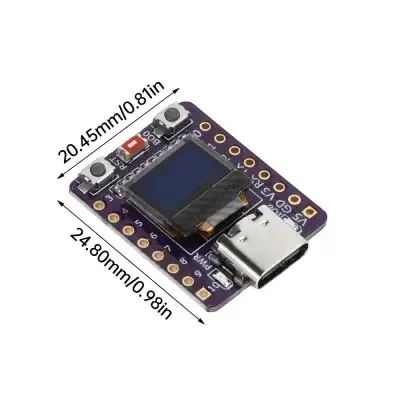 ESP32-C3 0.42 İnç OLED Modülü Wifi ve Bluetooth Geliştirme Kartı - 6 data-big=