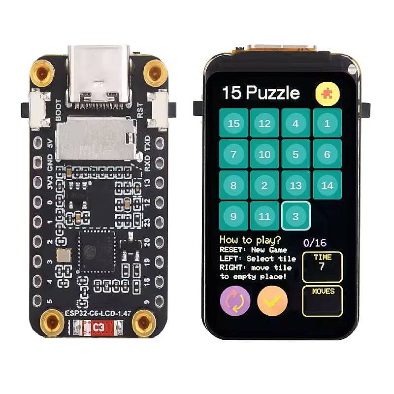 ESP32-C6 1.47 İnch LCD Ekranlı Geliştirme Kartı – Wi-Fi 6 & Bluetooth - 3