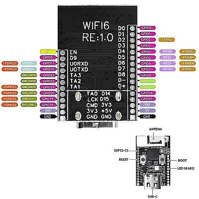 ESP32-C6 N4 WiFi Bluetooth Kartı - 3 data-big=