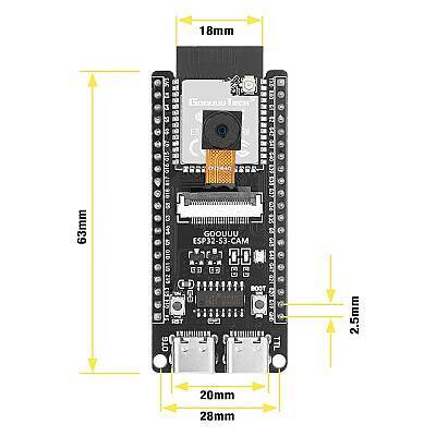 ESP32-S3 N16R8 OV2640 Kameralı Geliştirme Kartı - 3 data-big=