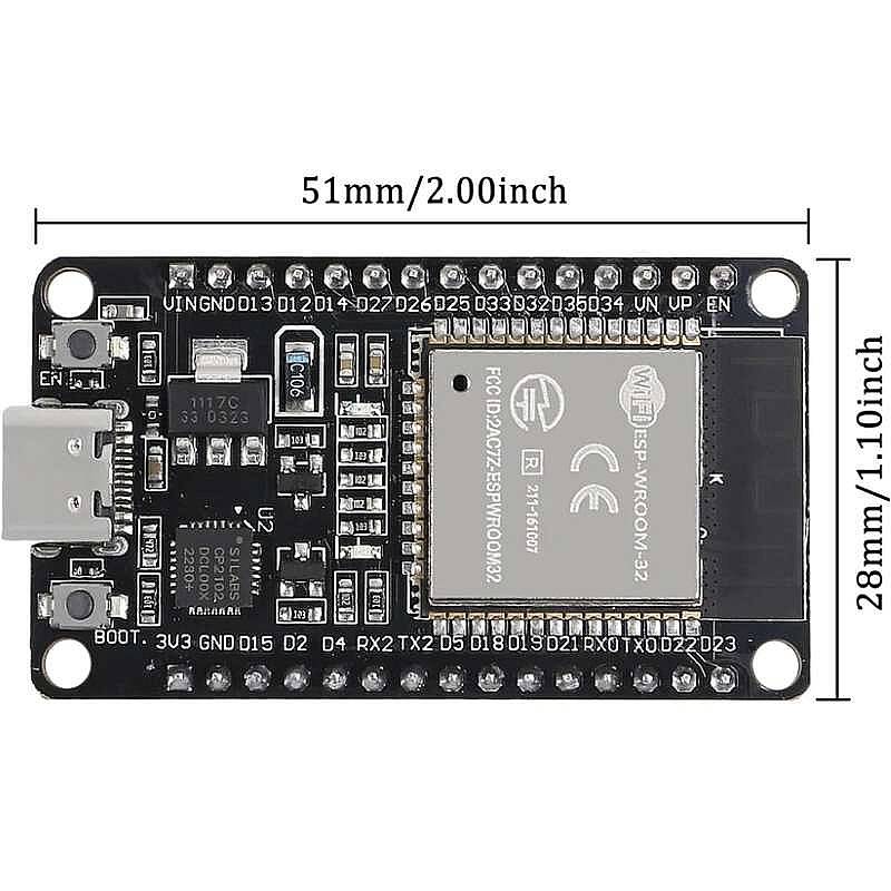 ESP32-WROOM CP2102 Wifi ve Bluetooth Modülü - Type C - 2
