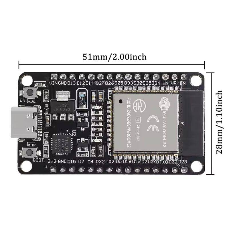 ESP32-WROOM Wifi ve Bluetooth Modülü - 30 Pin Type C - 4