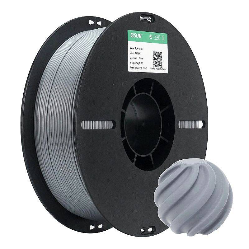 Esun PLA Basic Filament Silver 1.75mm 1000gr - 1