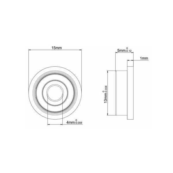 F624 ZZ Flanşlı Rulman - 4