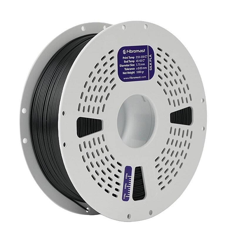 Fibromast Silk PLA Siyah Filament - 1