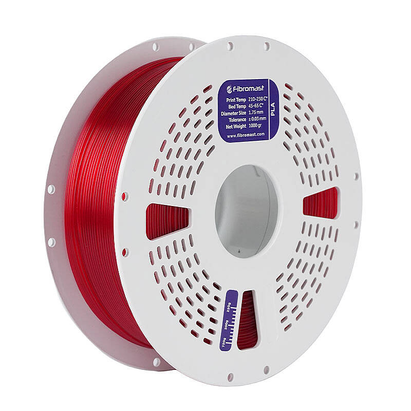 Fibromast Transparan PLA Kırmızı Filament 1.75mm 1000gr - 1