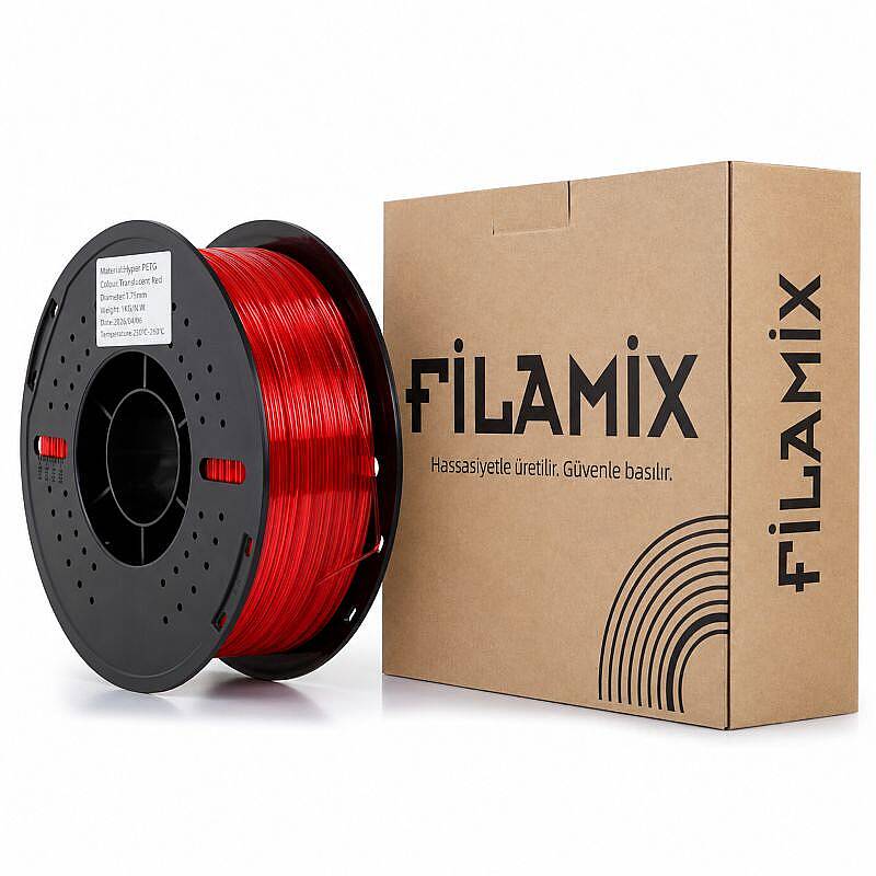 Filamix Hyper PETG Filament Translucent Red 1.75mm 1000gr - 3