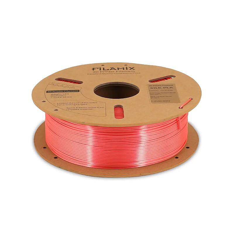 Filamix PLA Silk Coral Pink Filament 1.75mm 1000gr - 2