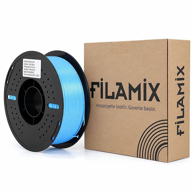 Filamix PLA Silk Sky Blue Filament 1.75mm 1000gr - 3