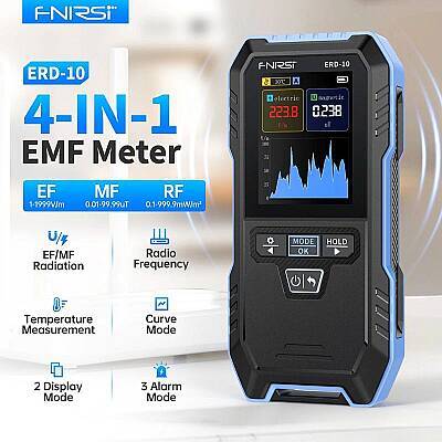 FNIRSI ERD-10 4'ü 1 Arada Dijital Elektromanyetik Radyasyon Dedektörü - EMF Ölçer - 3 data-big=