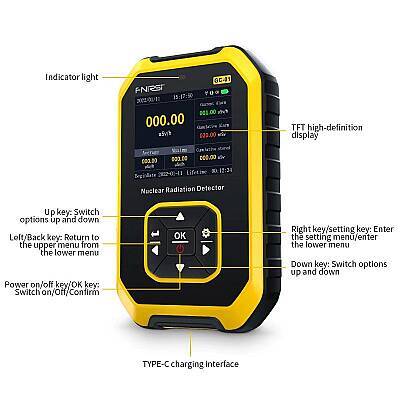 FNIRSI GC-01 Dijital Nükleer Radyasyon Dedektörü Geiger Sayacı - 3 data-big=