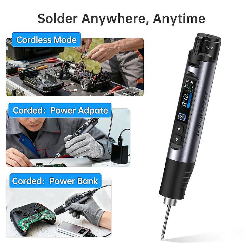 FNIRSI HS-03 10W Kablosuz Şarjlı Akıllı Kalem Havya - 2600mAh Değiştirilebilir Pil - 3