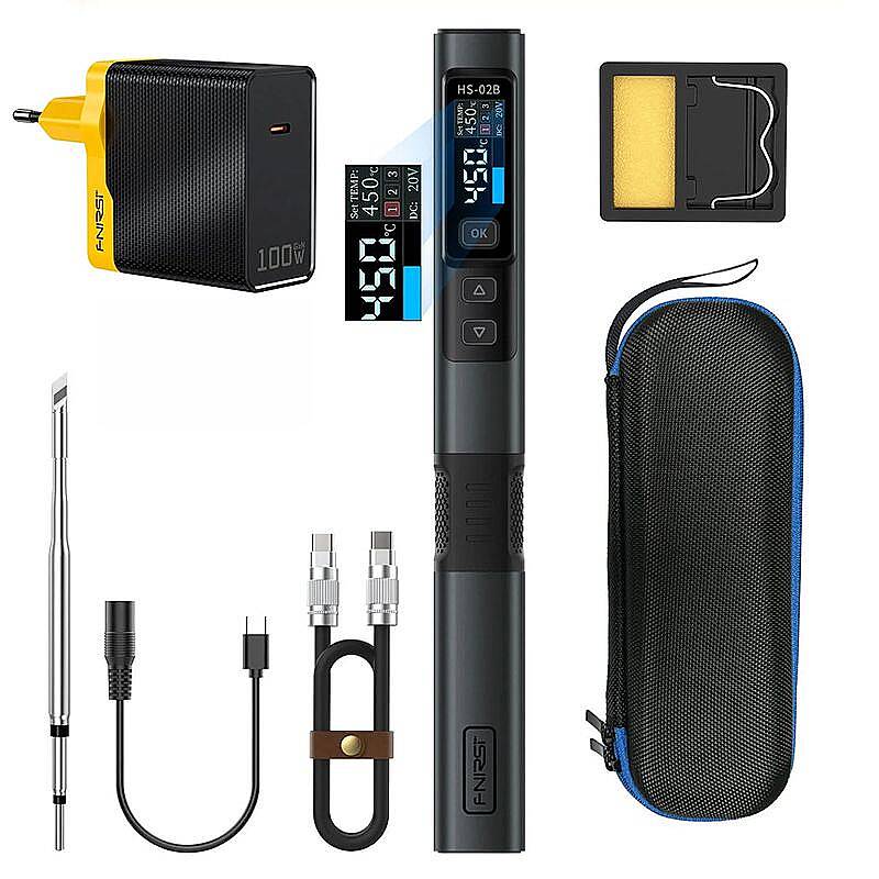 FNIRSI HS-02B 100W Akıllı Kalem Havya Mega Set - 100W Adaptör Dahil - 1