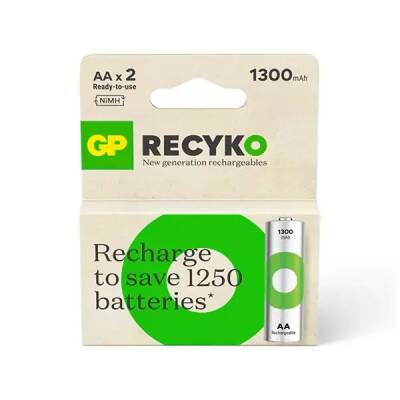 GP Recyko 1300mAh AA Şarj Edilebilir Kalem Pil 2'li - GP