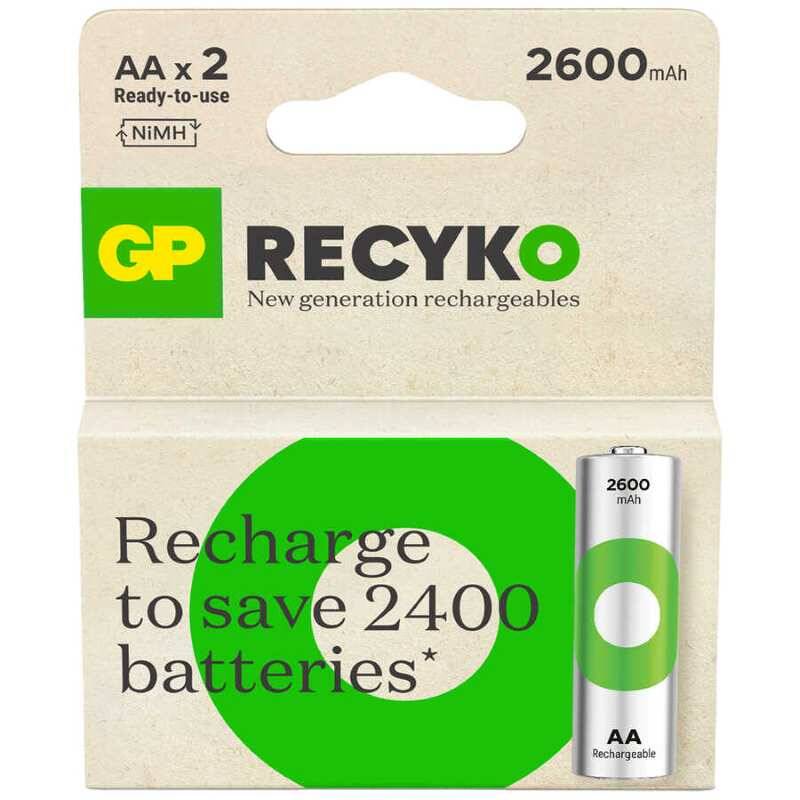 GP270AAHCER21-2TLB2 2600mAH Şarlı Kalem Pil 2'li Kart - 1