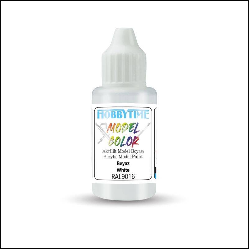 Hobbytime 350 18 ml. RAL9016, Beyaz (White) Akrilik Model Boyası - 1
