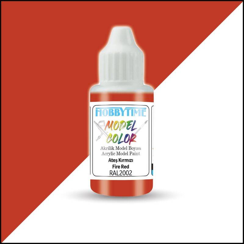 Hobbytime 386 18ml RAL2002 Ateş Kırmızı Akrilik Model Boyası - 1