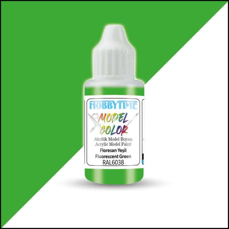 Hobbytime 496 18ml Floresan Yeşil RAL6038 Akrilik Model Boyası - 1