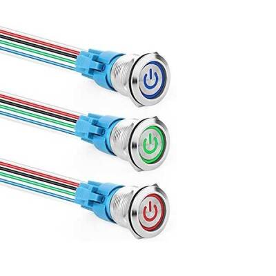 Işıklı Metal Buton Soketi - 19mm - 3 data-big=