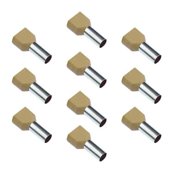 İzoleli Çift Giriş Kablo Yüksüğü - 10.0mm2 - 10 Adet - 1