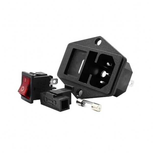 Kulaklı Power Soketi-Erkek-Işıklı Anahtarlı - 2