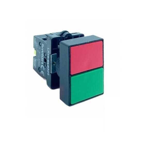 LAY5-EL8325 22mm İkiz Buton Yeşil Kırmızı - 1