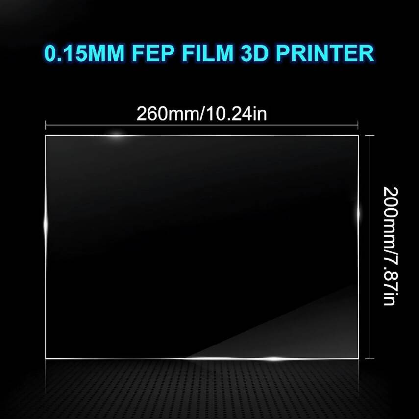LCD SLA 3D Yazıcı Fep Filmi - 260x200x0.15mm - 5 Adet - 3