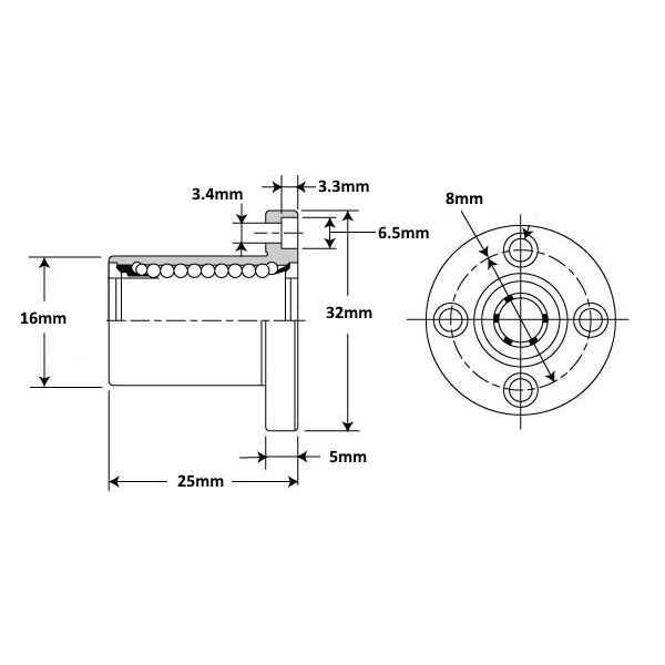 LMEF8UU Lineer Rulman - 4
