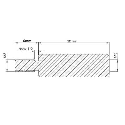 M3x12mm Metal Dişi-Erkek Aralayıcı - (Standoff) - Robolink (1)