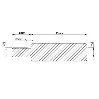 M3x15mm Metal Dişi-Erkek Aralayıcı - (Standoff) - Robolink (1)