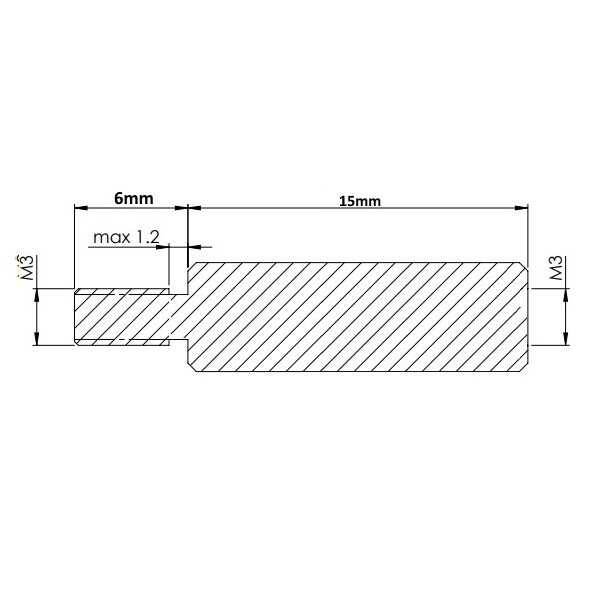 M3x15mm Metal Dişi-Erkek Aralayıcı - (Standoff) - 2