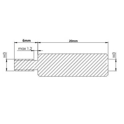 M3x20mm Metal Dişi-Erkek Aralayıcı - (Standoff) - Robolink (1)