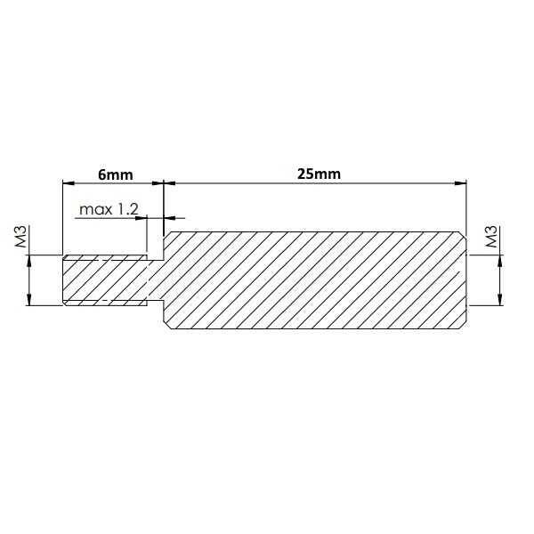 M3x25mm Metal Dişi-Erkek Aralayıcı - (Standoff) - 2