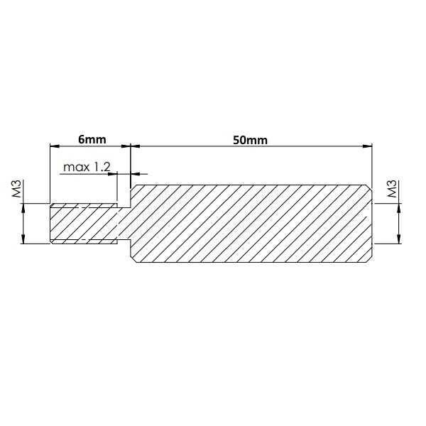 M3x50mm Metal Dişi-Erkek Aralayıcı - (Standoff) - 2