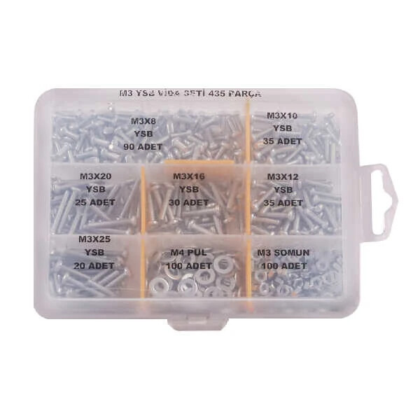 M3 YSB Vida Somun ve Pul Seti - 435 Parça - 1