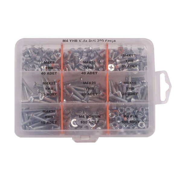 M4 YHB Vida Somun ve Pul Seti - 390 Parça - 1