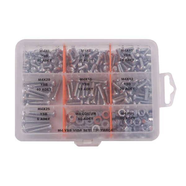 M4 YSB Vida Somun ve Pul Seti - 236 Parça - 1