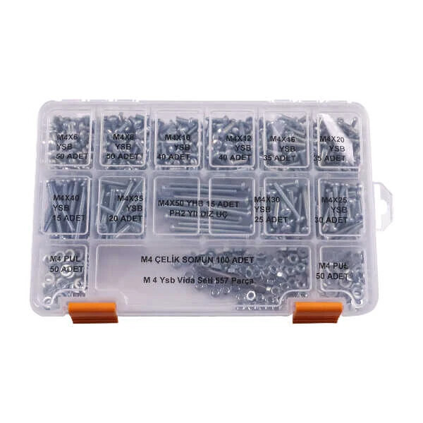 M4 YSB Vida Somun ve Pul Seti - 557 Parça - 1