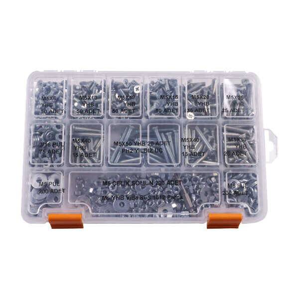 M5 YHB Vida Somun ve Pul Seti - 1012 Parça - 1