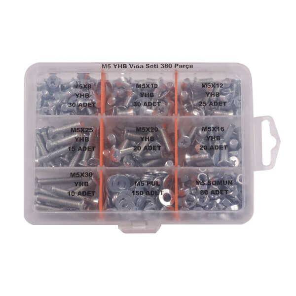 M5 YHB Vida Somun ve Pul Seti - 380 Parça - 1