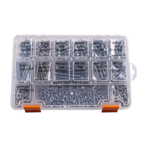M5 YSB Vida Somun ve Pul Seti - 437 Parça - Robolink Teknoloji