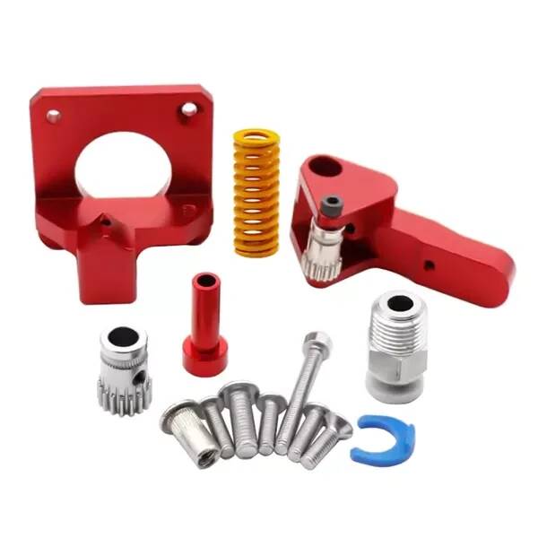 MK8 Alüminyum Çift Dişli Extruder Blok Seti Kırmızı M10 - Sağ El - 1