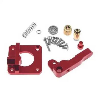MK8 Sol El Alüminyum Extruder Blok Seti Kırmızı -1.75mm - 1 data-big=