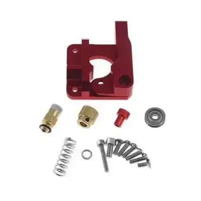 MK8 Sol El Alüminyum Extruder Blok Seti Kırmızı -1.75mm - 2 data-big=