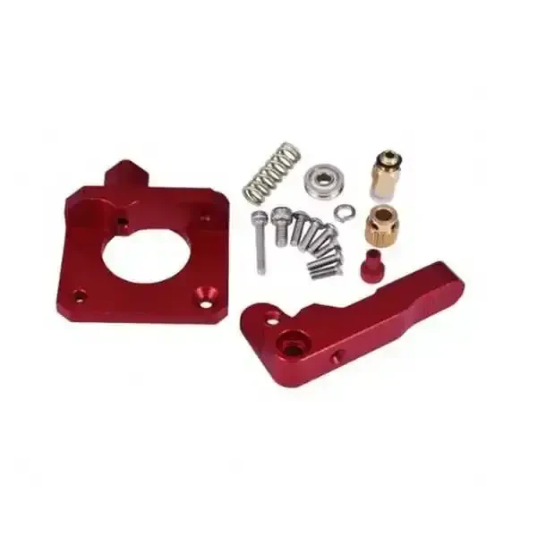 MK8 Sol El Alüminyum Extruder Blok Seti Kırmızı -1.75mm - 3