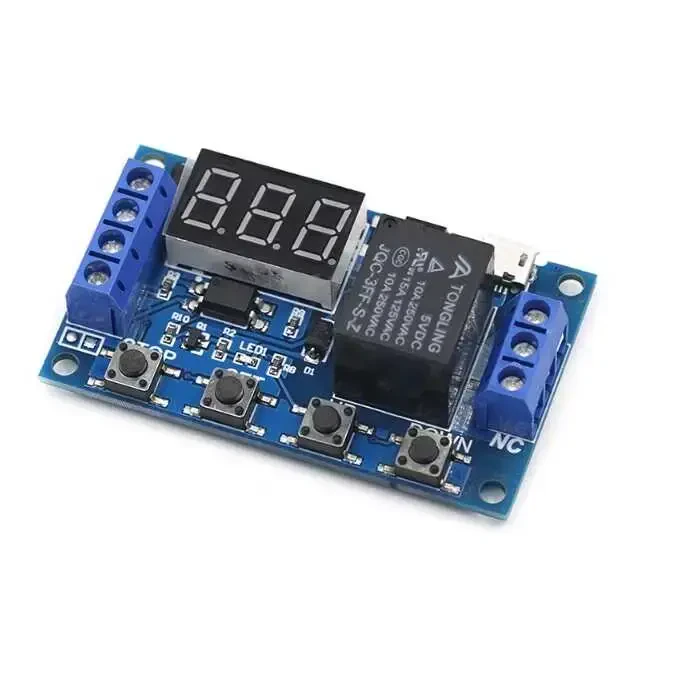 Çok Fonksiyonlu Zaman Ayarlı Tekli Röle Kartı 6-30V/USB(5V) - Robolink