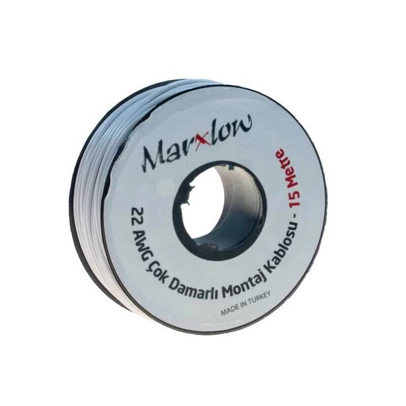 Montaj Kablosu Rulosu - 15mt, Çok Damar, Beyaz - 1
