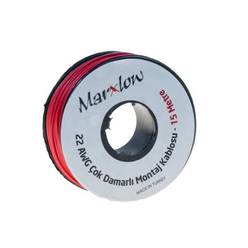 Montaj Kablosu Rulosu - 15mt, Çok Damar, Kırmızı - 1