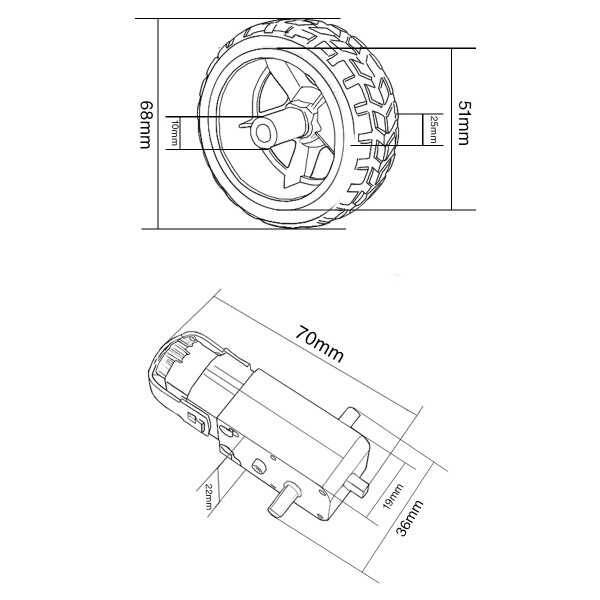 6V 250 Rpm DC Motor Ve Tekerlek Seti - 4
